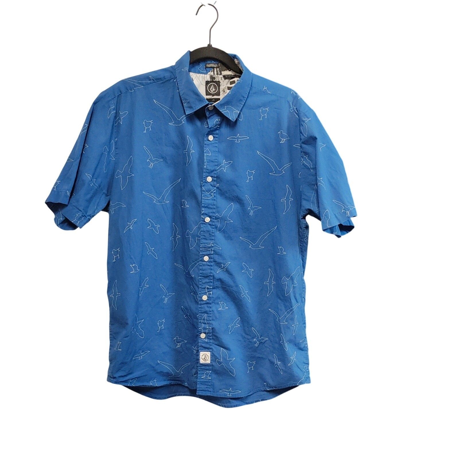 Volcom Mens - Size Large- Shredd Model Abstract Tribal Art Hawaiian Shirt